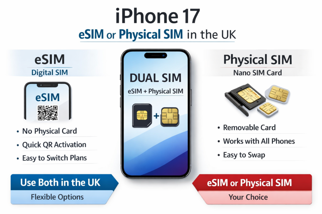 iPhone 17 eSIM or Physical SIM UK