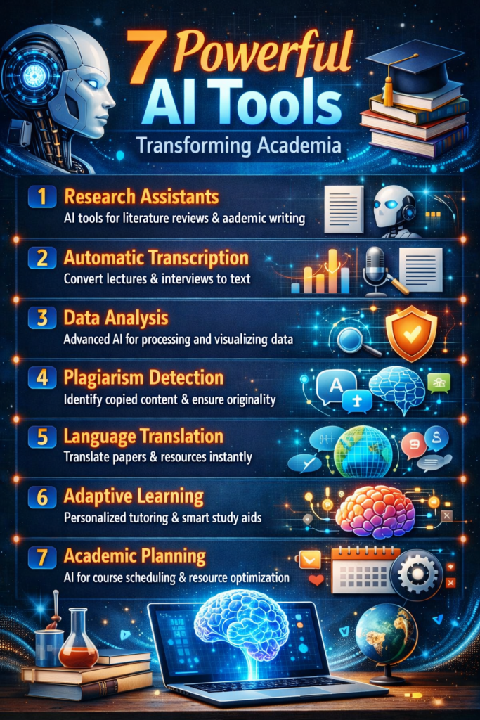 7 Powerful AI Tools Transforming Academia: An Overview of Applications