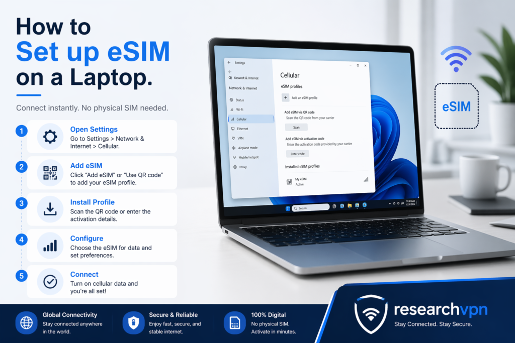 How to Set up eSIM on Laptop ( Windows & Mac ) 2026