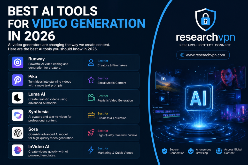 Best AI Tools for Video Generation in 2026