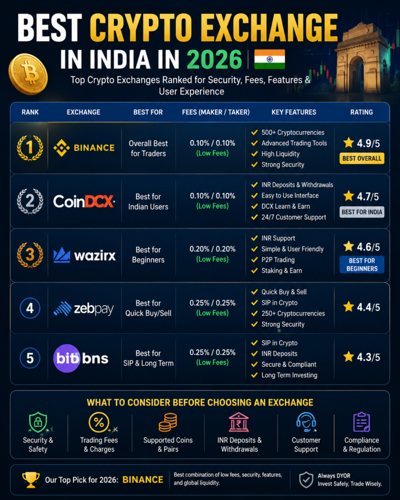 Best Crypto Exchange in India in 2026
