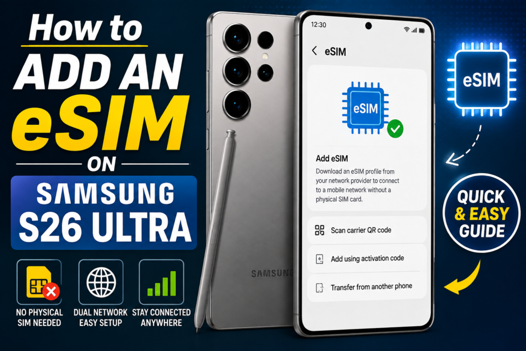 How to add an eSIM on Samsung S26 Ultra